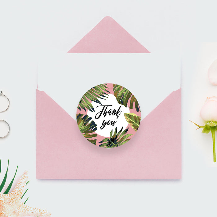 Tropical Wedding Invitation Greenery Palm Leaf Design