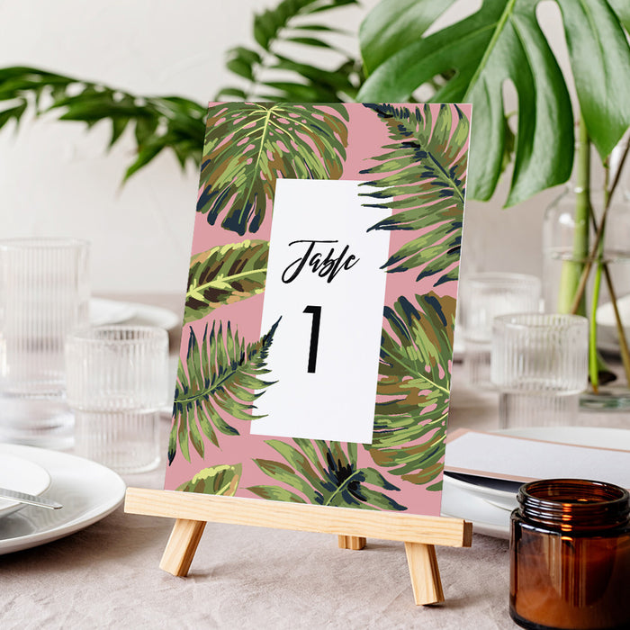 Tropical Wedding Invitation Greenery Palm Leaf Design