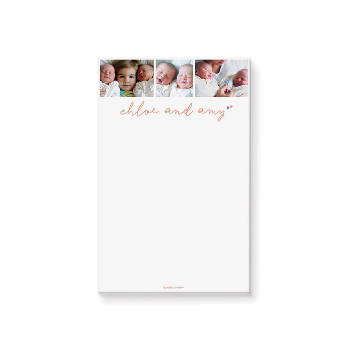 Personalized baby photo notepad custom stationery gift for parents.