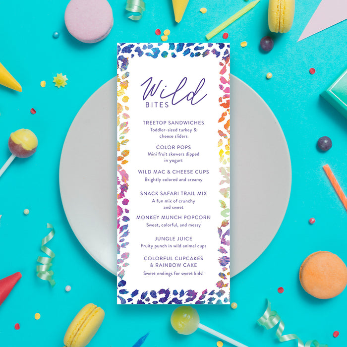 Two Wild Kids Birthday Invitation Colorful Leopard Print