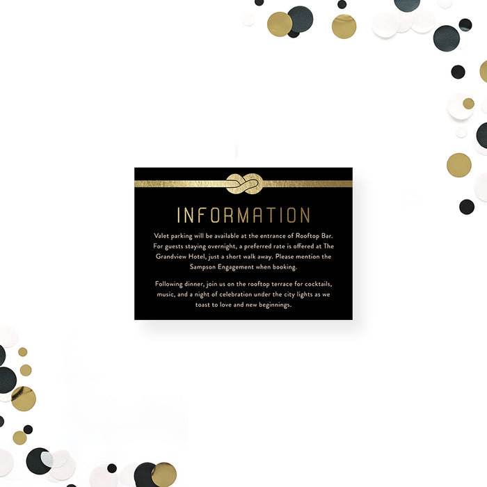 Tying the Knot Engagement Party Invitation Black Elegant Invite