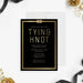 Modern black engagement party invitation with gold "Tying the Knot" text and a knot design, perfect for newly engaged couple celebrations-front