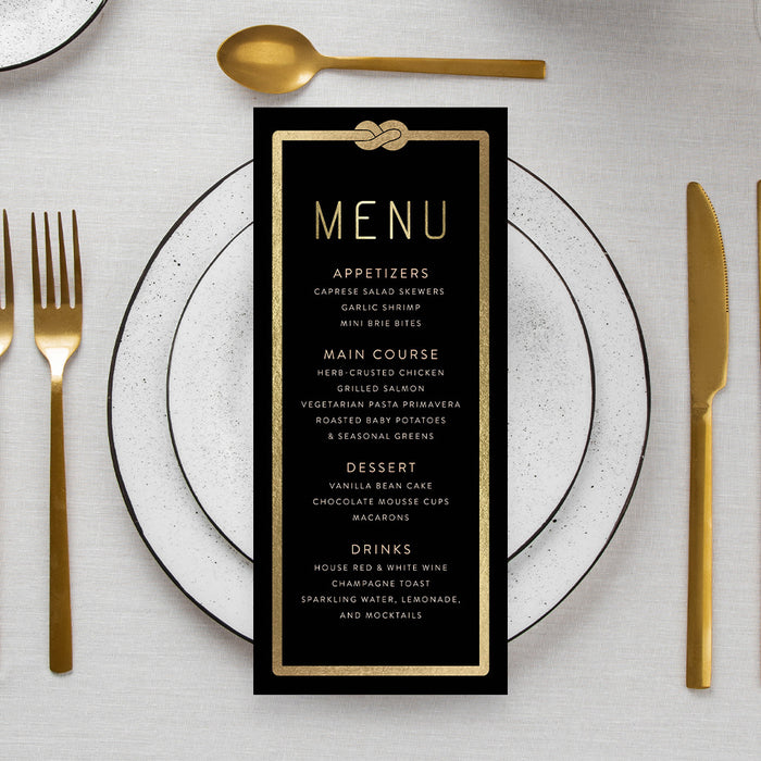 Tying the Knot Engagement Party Invitation Black Elegant Invite