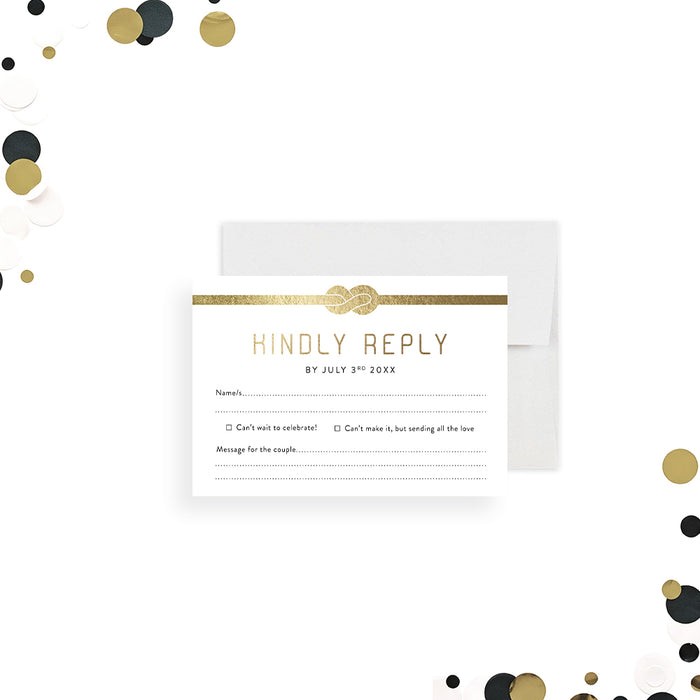 Tying the Knot Engagement Party Invitation Black Elegant Invite