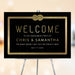 Engagement party welcome sign black elegant wedding welcome sign knot design