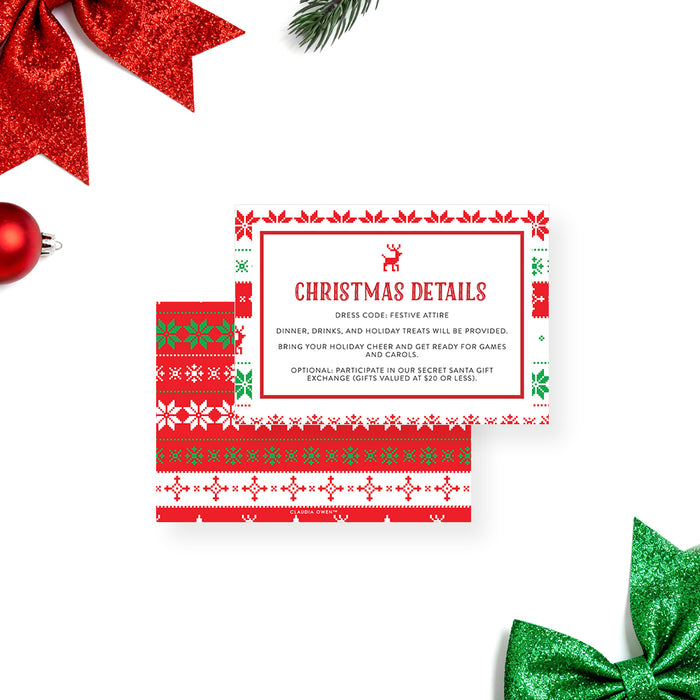 Ugly Christmas Sweater Holiday Party Invitation