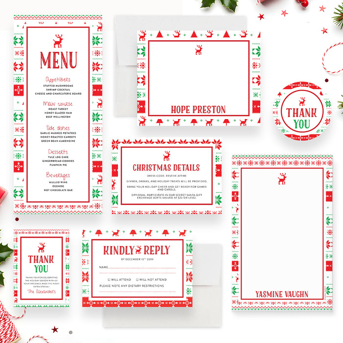 Ugly Christmas Sweater Holiday Party Invitation