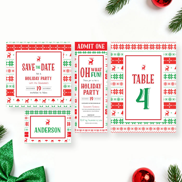 Ugly Christmas Sweater Holiday Party Invitation