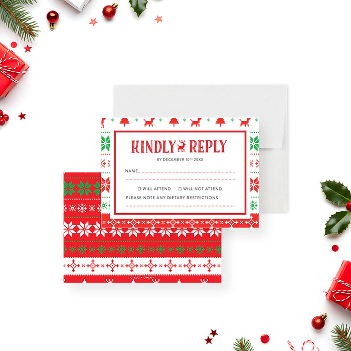 Ugly Christmas Sweater Holiday Party Invitation