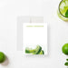 Personalized note card featuring a lime and bubbles design, with a custom name at the top, ideal for business stationery or elegant correspondence.-front