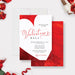 Elegant red Valentine's Day Ball invitation featuring a unique heart frame-front-back