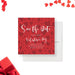 Valentine's Day save the date card featuring a romantic red heart illustration-front