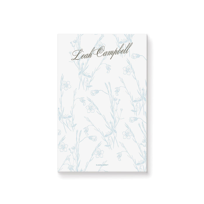 Botanical Notepad with Elegant Script Typography, Wedding Party Favors, Personalized Floral Notepad for Garden Party