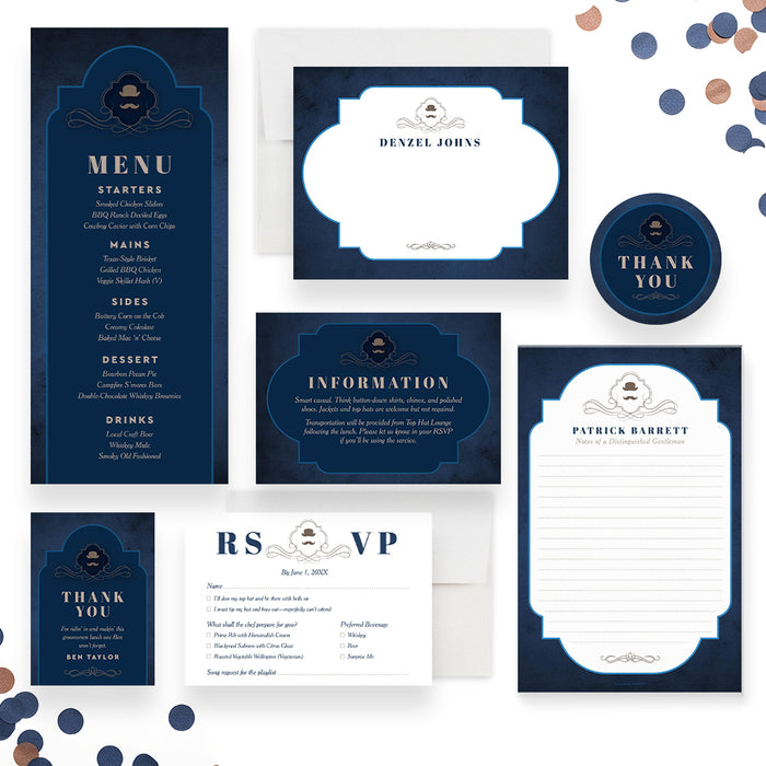 Vintage Groomsmen Lunch Invitation Bachelor Party Invite
