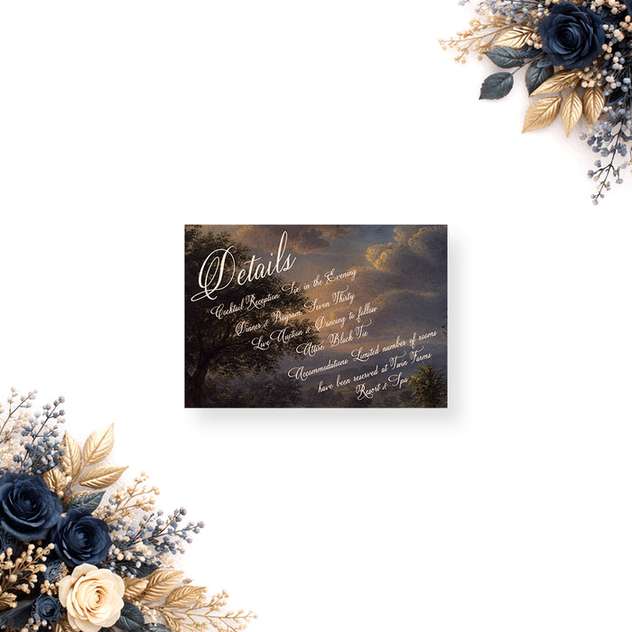Personalized Vintage Oil Painting Black Tie Charity Gala Invitation