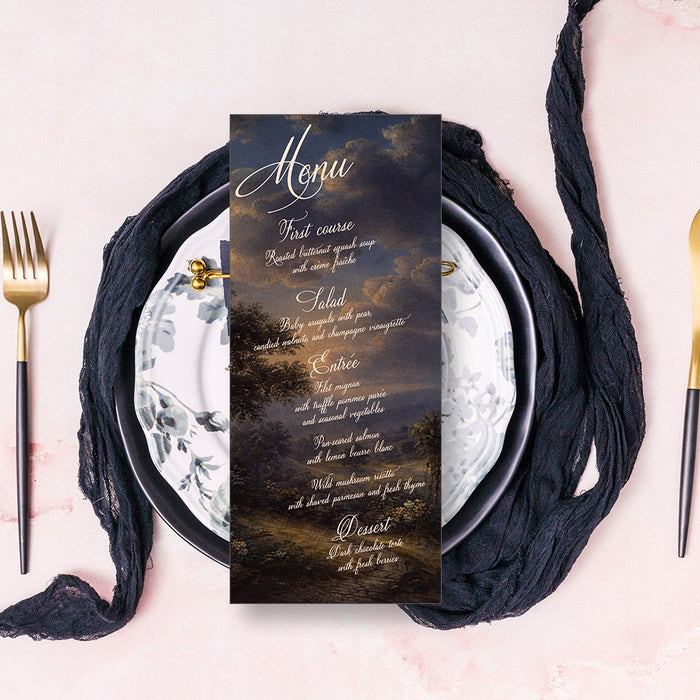 Personalized Vintage Oil Painting Black Tie Charity Gala Invitation