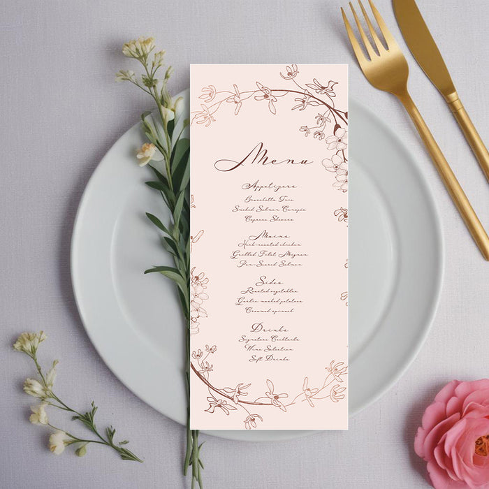 Floral Wedding Invitation Blush Pink Vintage Garden Invite
