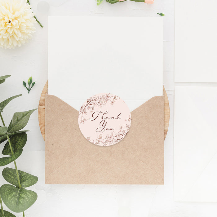 Floral Wedding Invitation Blush Pink Vintage Garden Invite