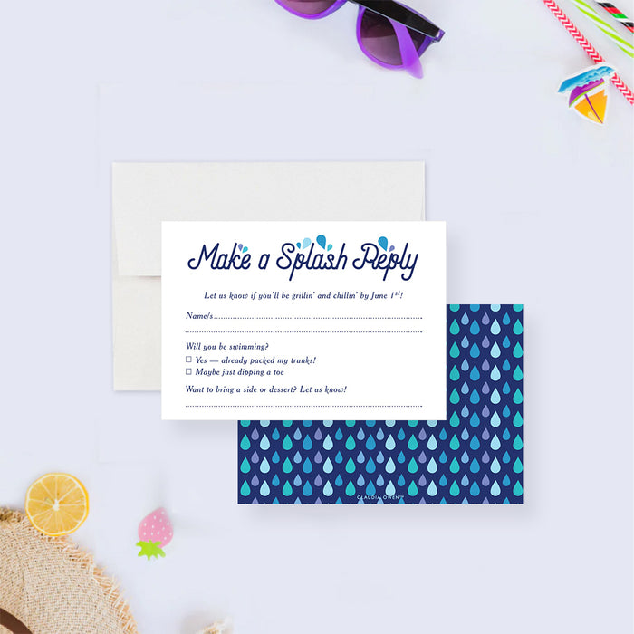 Personalized Splish Splash Pool Party Birthday Invitation for Kids