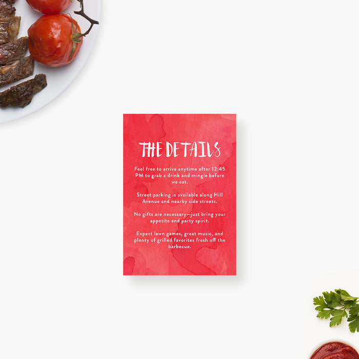 Personalized Watercolor BBQ Birthday Party Invitation with Grill
