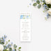 Personalized floral Bat Mitzvah ticket invitation with Star of David, blue watercolor flowers, and custom ceremony details