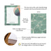 Front and back of watercolor pool party thank you cards showing A2 dimensions and matte cardstock details.