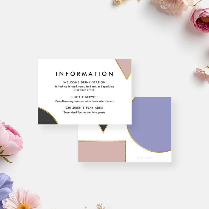 Geometric Wedding Invitation with Modern Color Block Design