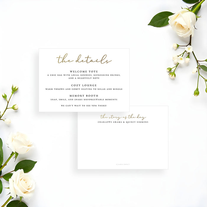 Personalized Wedding Photo Invitation Elegant Gold Typography