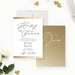 Personalized invitation featuring elegant script typography and a minimalist style, designed for a wedding ceremony and reception celebration.-front-back