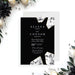 Black and white marble geometric personalized wedding invitation-front