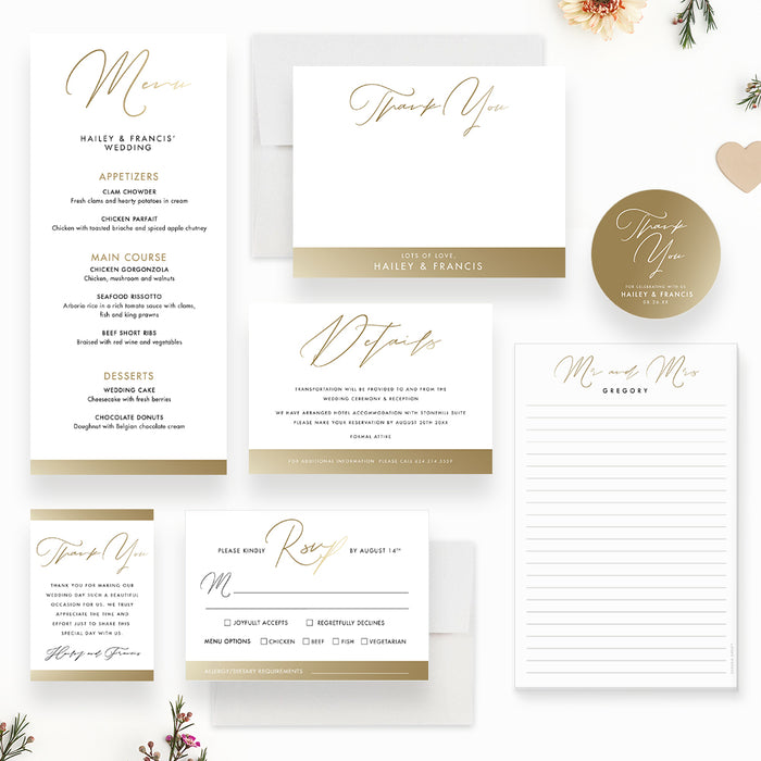 Elegant Script Wedding Invitation Card