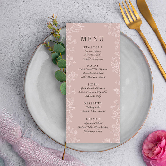 Blush Pink Floral Wedding Invitation, Customizable Garden Wedding Invites, Spring Wedding Stationery Set