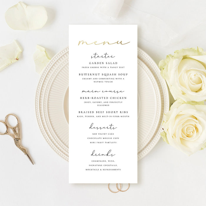 Personalized Wedding Photo Invitation Elegant Gold Typography