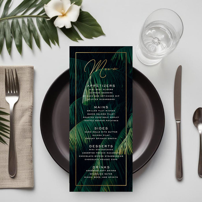 Tropical Palm Wedding Invitation Elegant Botanical Design