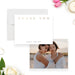 Personalized photo wedding thank you card with couple image, elegant romantic thank you note-front-back