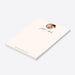 Personalized beige photo notepad featuring a couple’s picture and modern script typography-side