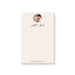 Personalized beige photo notepad featuring a couple’s picture and modern script typography