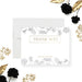 Elegant botanical wedding thank you card with floral foliage illustration-front