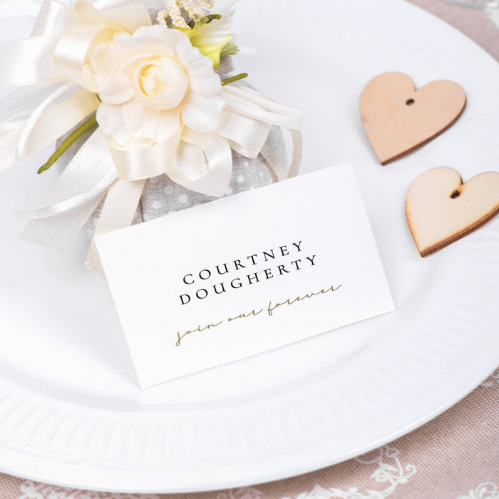 Personalized Wedding Photo Invitation Elegant Gold Typography