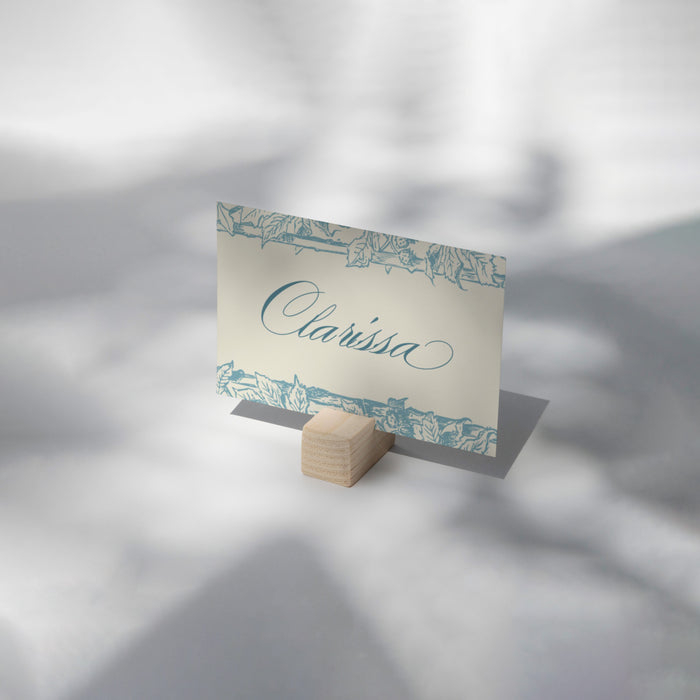 Vintage Blue Botanical Wedding Invitation with Floral Frame