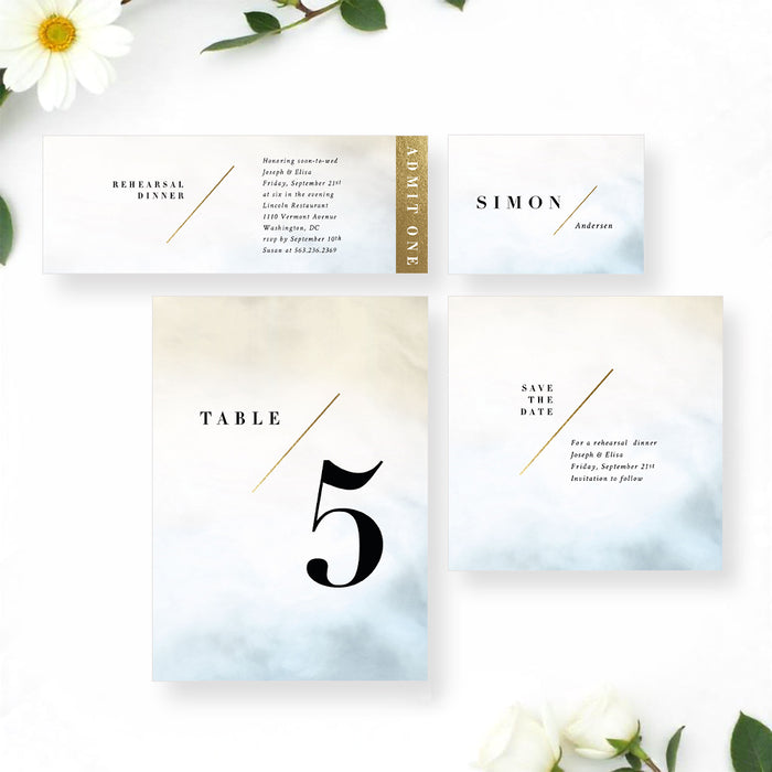 Wedding Rehearsal Dinner Invitation Elegant Watercolor Design