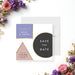 Geometric wedding save the date card with modern, elegant design-front