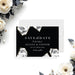 Black and white wedding save the date card with a marble geometric design-front