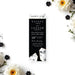 Black and white wedding ticket invitation with marble geometric design