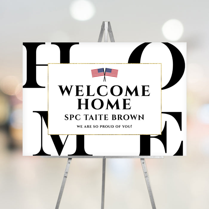 Welcome Home Party Invitation Card with US Flag, Military Homecoming Invitations, Welcome Home Party from Deployment