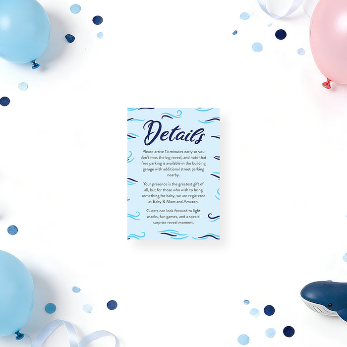 Personalized Whale Gender Reveal Party Invitation