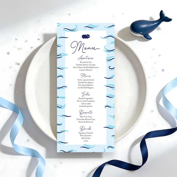 Personalized Whale Gender Reveal Party Invitation