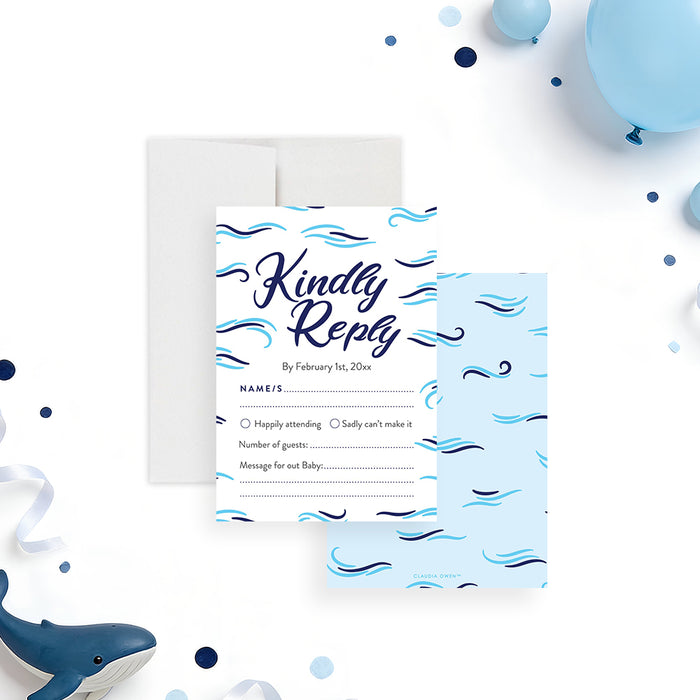 Personalized Whale Gender Reveal Party Invitation