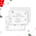White Christmas party invitation featuring silver snowflakes for elegant holiday events-front-back