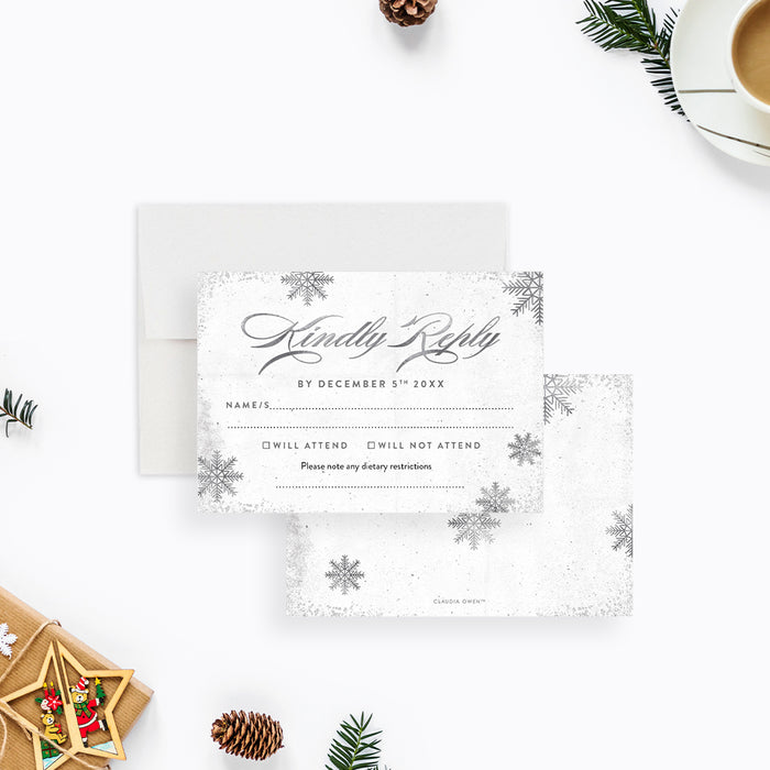 White Christmas Party Invitation Elegant Winter Gala Design